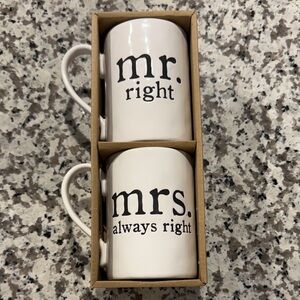 White Mr. and Mrs. Right Mug Set